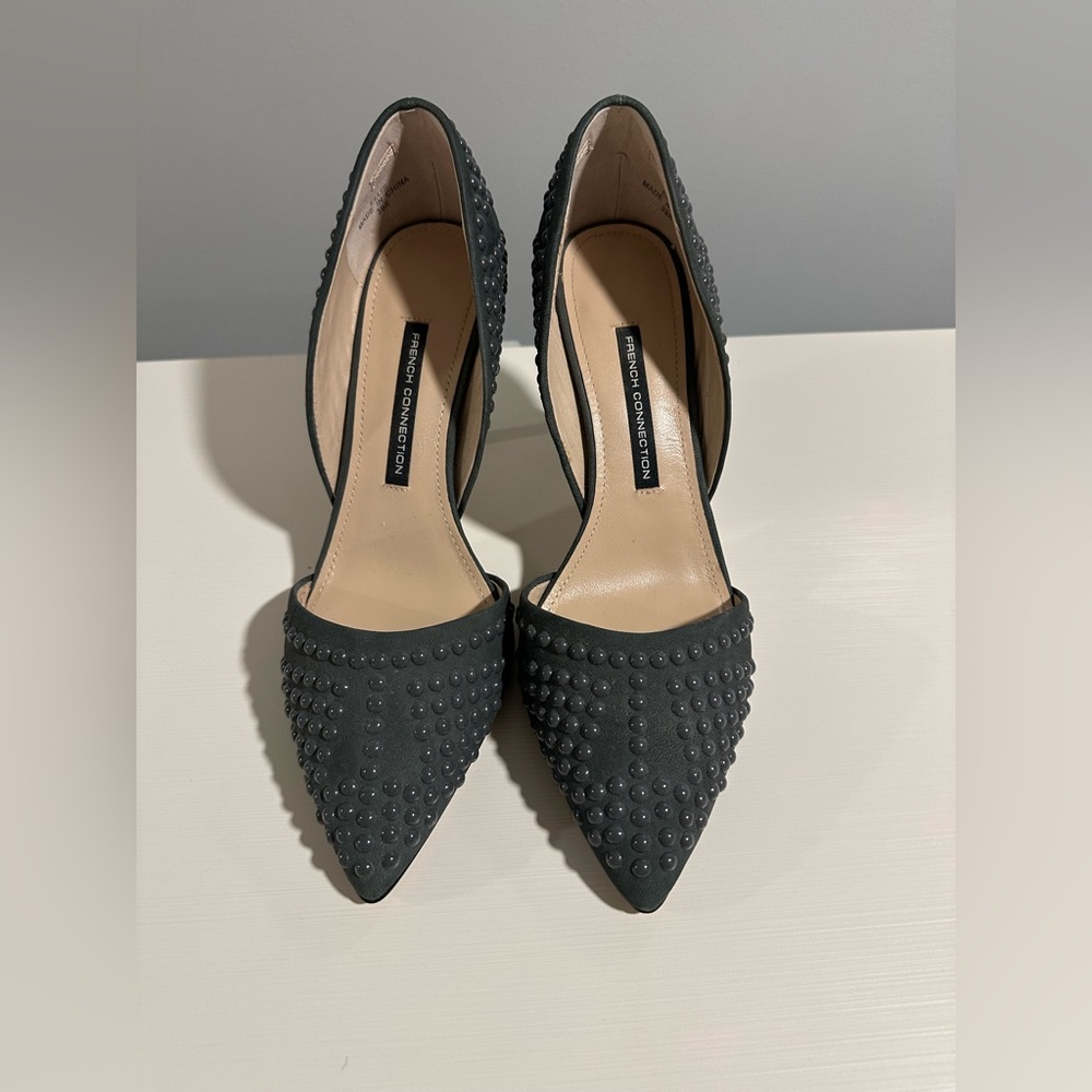 French Connection Grey Studded Pumps Sz 39.5